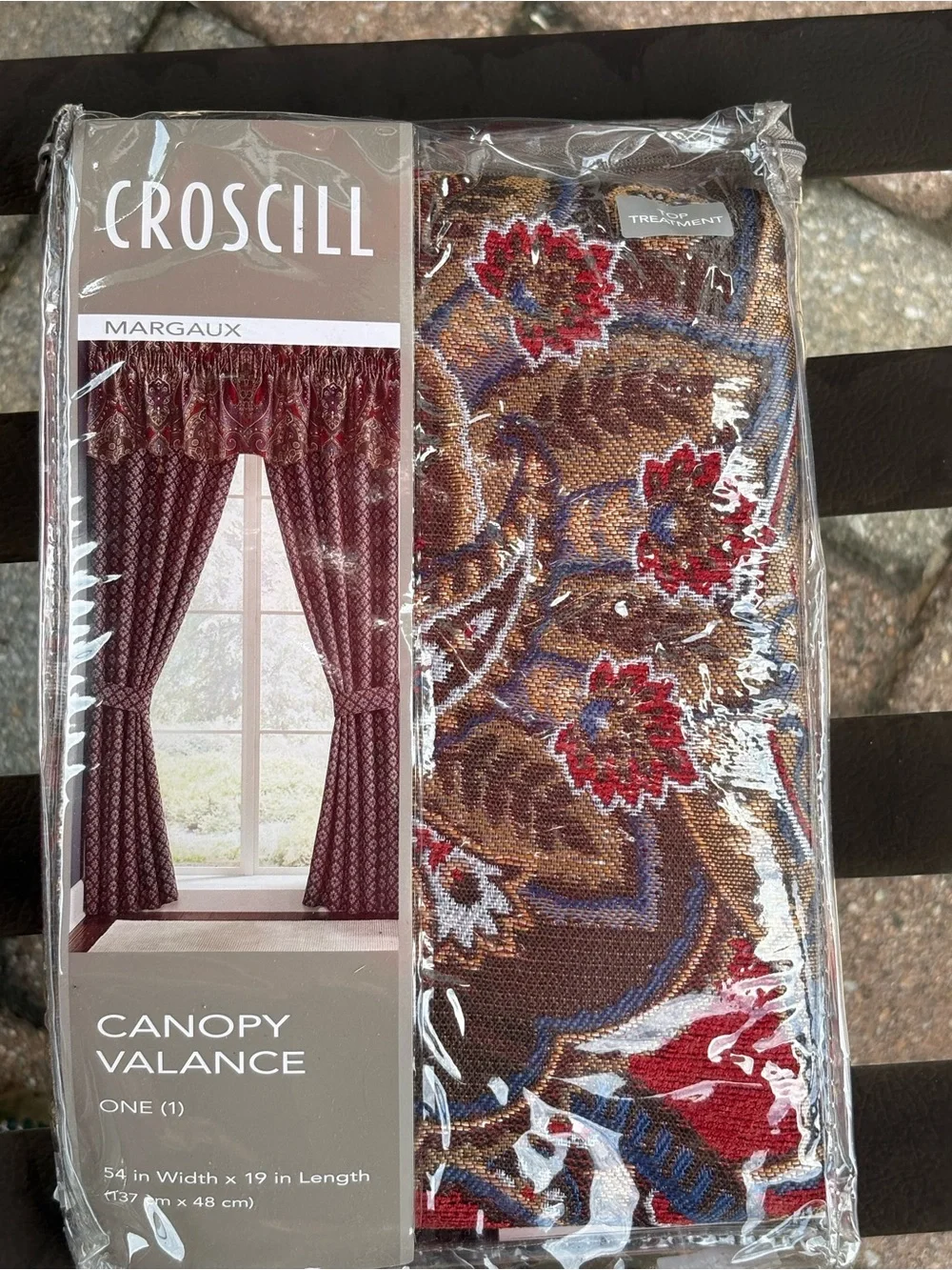 Croscill Margaux Red Brown Floral Canopy Valance